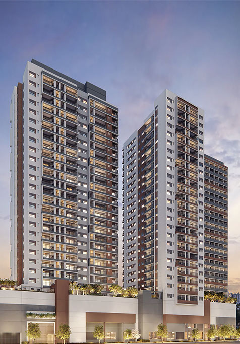 Imagem Da Fachada Contemporânea Do Raízes Premium Butantã, Empreendimento Da Mitre Localizado Na Rua Santa Rosa Júnior, 283 – Butantã, São Paulo