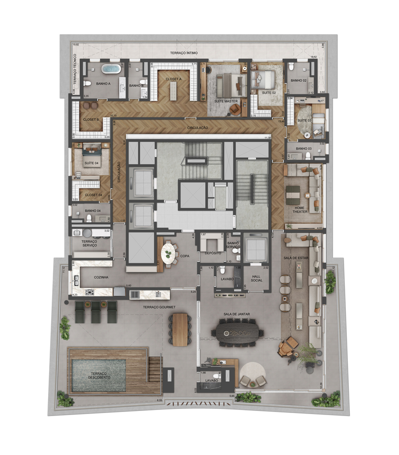 Penthouse: O Que É? Características, Diferenças E Luxo No Topo 2 Conheça A Planta De Uma Penthouse - Planta Do Lindenberg Vista Brooklin