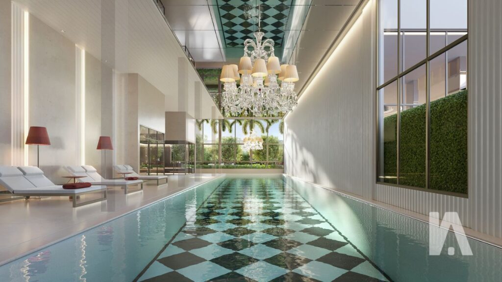 Le Six Paraíso – Lançamento De Alto Padrão Da Lavvi Na Rua Cubatão, São Paulo Piscina Coberta Luxuosa Do Le Six Paraíso, Com Design Elegante E Iluminação Sofisticada.