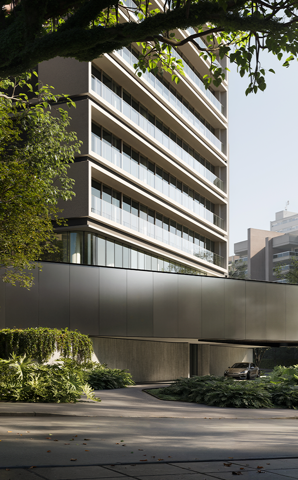 Entrada Do Enora Residence Com Porte-Cochère Elevado E Vegetação Paisagística