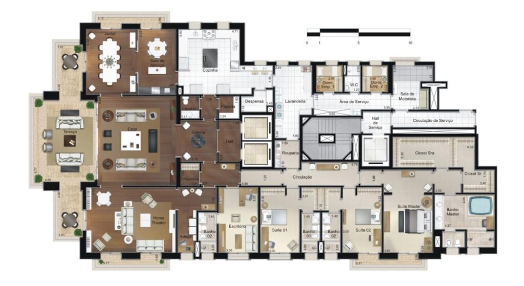 106 Seridó: O Imóvel Que Mudou As Regras Do Luxo Em São Paulo 3 Planta De Apartamento Com 500M² No 106 Seridó, Unidade Rara No Contrapiso Com 4 Suítes