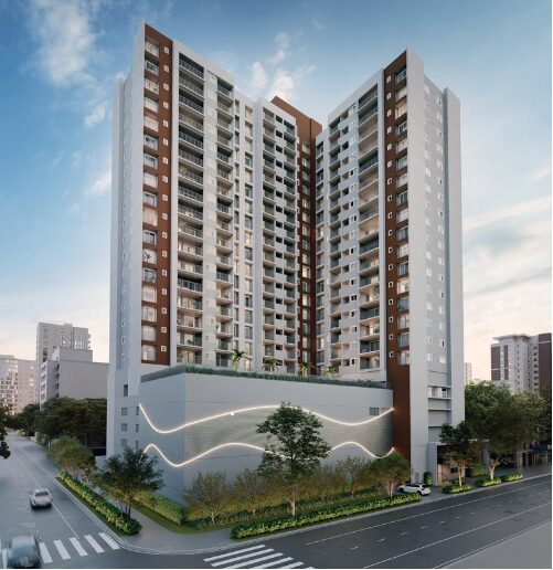 Fachada Contemporânea Do Raízes Premium Campo Belo Com Torre Única E Design Sofisticado